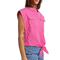 CHEMISETTE LILI CROP PINK - Lili Sidonio