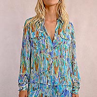 CHEMISE MOLLY PRINT BLUE EDMEE - Molly Bracken