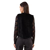 GILET FOURRURE ZIGZAG NOIR - Molly Bracken