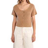 GILET MAILLE CROCHET BEIGE - Molly Bracken