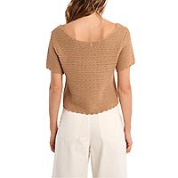 GILET MAILLE CROCHET BEIGE - Molly Bracken