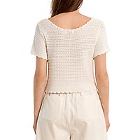 GILET MAILLE CROCHET BLANC - Molly Bracken