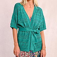 GILET MOLLY MAILLE GREEN - Molly Bracken