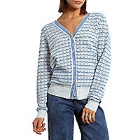 GILLET LILI RAYURE BLEU BLANC - Lili Sidonio