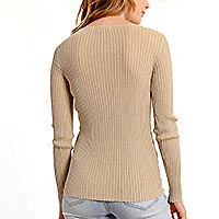 GOLDIE CARDIGAN BEIGE LUREX - Molly Bracken