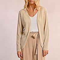 GOMA CARDIGAN BEIGE LUREX - Molly Bracken