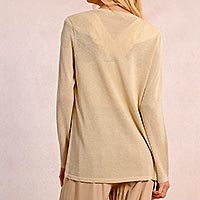 GOMA CARDIGAN BEIGE LUREX - Molly Bracken
