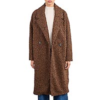 LONG MANTEAU BOUCLETTE MARRON - Lili Sidonio