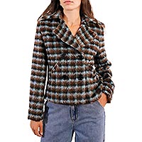 MANTEAUX CARREAUX BLEU MARRON - Molly Bracken