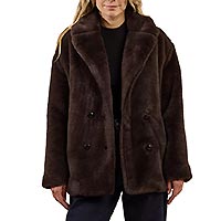 MANTEAU BOUTON FOURRURE MARRON - Molly Bracken