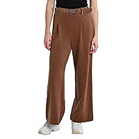 PANTALON VELOURS MARRON - Lili Sidonio