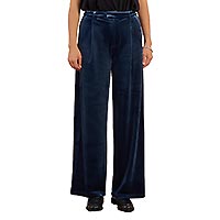PANTA LARGE VELOUR BLEU DENIM - Molly Bracken