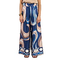 PANT MOLLY LARGE PRINT NAVY ATHENA - Molly Bracken