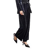 PANT VELOURS LEOPARD GRIS - Lili Sidonio