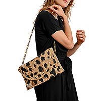 POCHETTE MOLLY PAILLE LEOPARD - Molly Bracken