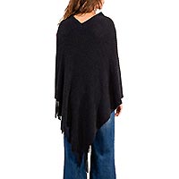 PONCHO CROISE FRANGES NOIR - Molly Bracken