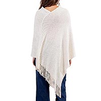 PONCHO CROISE FRANGES OFFWHITE - Molly Bracken