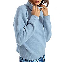 PULL COL ROULE BLEU CIEL - Lili Sidonio