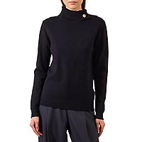 PULL COL ROULE BOUTON NOIR - Molly Bracken