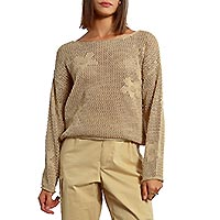 PULL CROCHET FLEURS BEIGE - Lili Sidonio