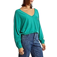 PULL CROP EMERAUDE COEUR - Lili Sidonio