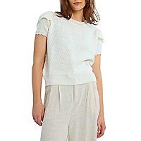 PULL CROP MC SEQUIN ECRU - Lili Sidonio