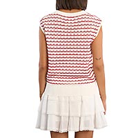 PULL LILI MAILLES WHITE RED - Lili Sidonio