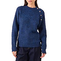PULL MAILLE BOUTONS NAVY BLUE - Molly Bracken
