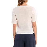 PULL MOLLY COL V MAILLE BLANC - Molly Bracken