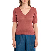 PULL MOLLY COL V MAILLE TERRACOTTA - Molly Bracken