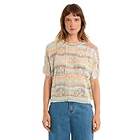 PULL MOLLY MAILLES AJOUREES VERT BLEU - Molly Bracken