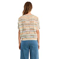 PULL MOLLY MAILLES AJOUREES VERT BLEU - Molly Bracken
