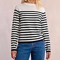 PULL MOLLY WHITE BLUE STRIPES - Molly Bracken