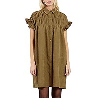 ROBE CHEMISE FRONCES KHAKI - Lili Sidonio