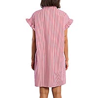ROBE CHEMISE LILI COTTON ROUGE - Lili Sidonio