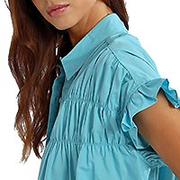 ROBE LILI FRONCES TURQUOISE - Lili Sidonio