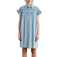 ROBE LILI SMOCKEE COTON DENIM - Lili Sidonio