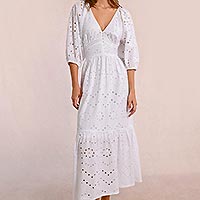 ROBE LONGUE MOLLY WHITE BROD - Molly Bracken