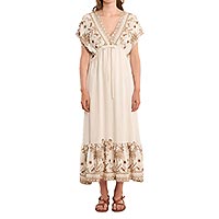 ROBE MOLLY ECRU BEIGE BRODEE - Molly Bracken