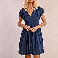 ROBE MOLLY PLIS NAVY - Molly Bracken