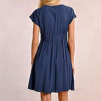 ROBE MOLLY PLIS NAVY - Molly Bracken