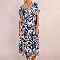 ROBE MOLLY PRINT BLUE ZEBRA - Molly Bracken