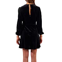 ROBE PORTEFEUILLE VELOURS NOIR - Molly Bracken