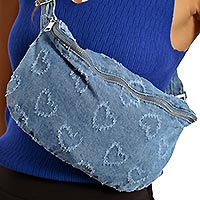 SAC LILI BANANE DENIM COEUR - Lili Sidonio