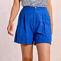 SHORT MOLLY BRODERIES COBALT - Molly Bracken