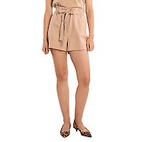 SHORT TAILLE HAUTE CEINTURE BEIGE - Molly Bracken