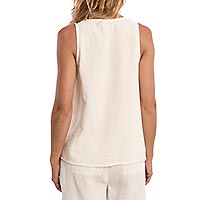 TANK TOP MOLLY BRODERIE BLUE WHITE - Molly Bracken