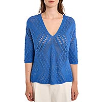 TOP MOLLY MAILLE BLEU - Molly Bracken