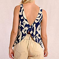 TOP MOLLY NAVY WHITE PRINT - Molly Bracken