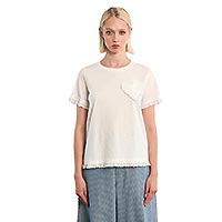 TSHIRT COEUR DENTELLE BLANC - Lili Sidonio